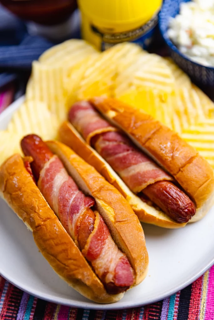 air fryer bacon hot dogs