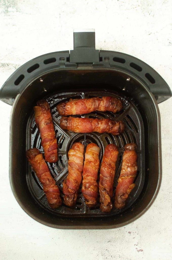 air fryer bacon wrapped hot dogs
