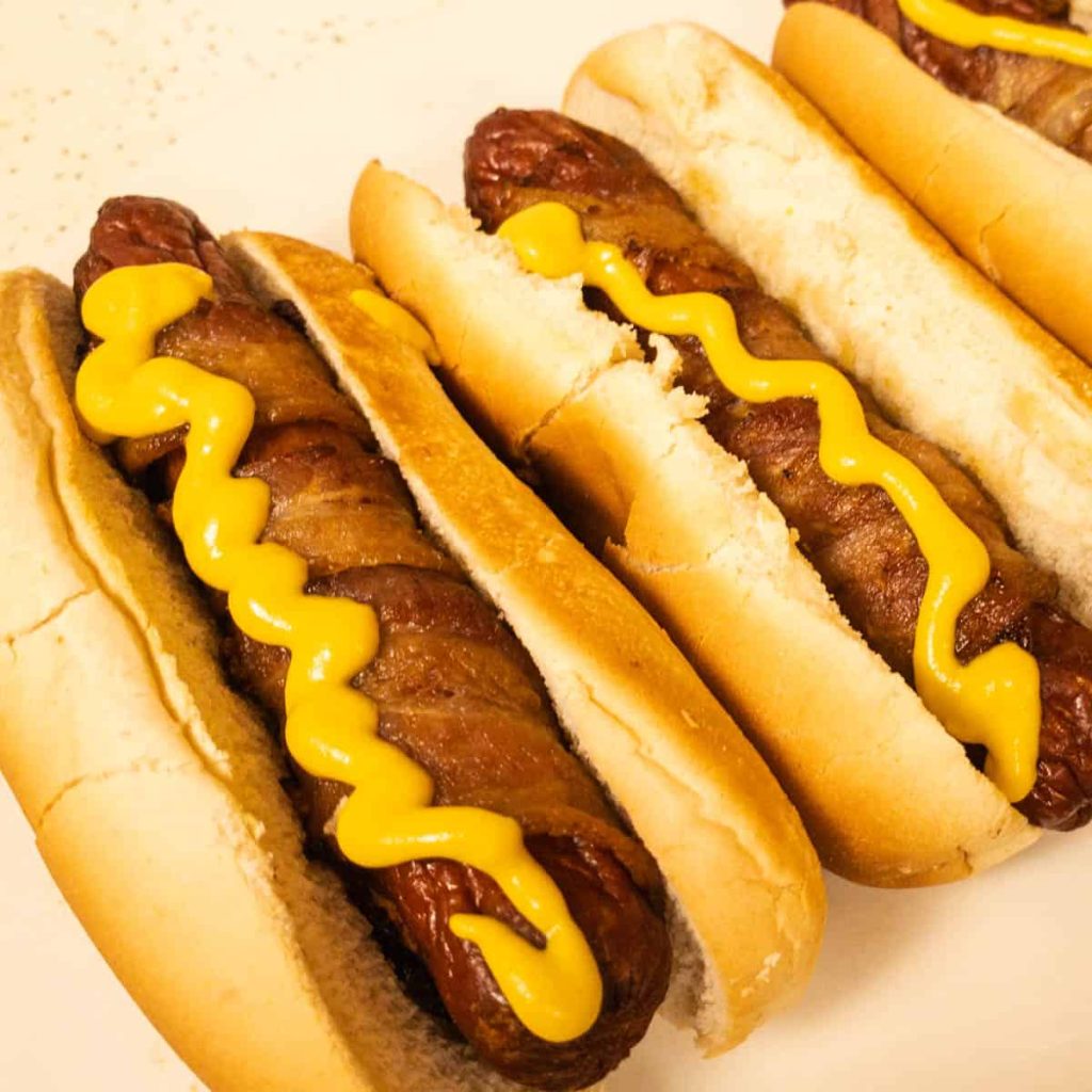 air fryer bacon wrapped hot dogs